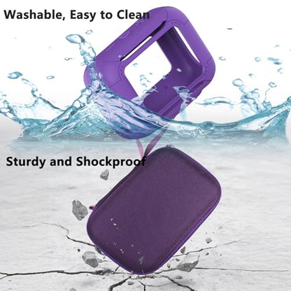 Protective Case for JBL Go 5 Portable Bluetooth Speaker | Accessories Hard Carrying Case and Silicone Cover with Metal Carabiner (Purple Case) - color: Purple Case
