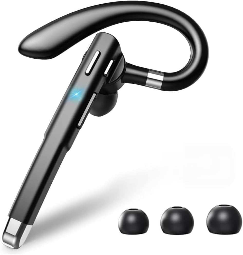 Hsility Bluetooth Headset with USB Type C 270 Degrees Rotatable Microphone for Truck Driver Bussiness and Travel