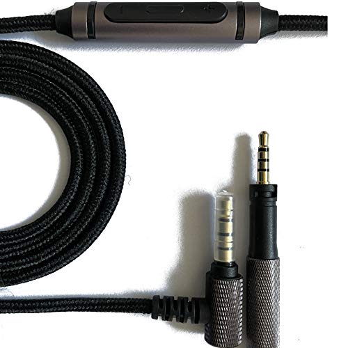 Replacement Audio Cable line 1.5m for Sennheiser Momentum 2 1.0 2.0 3.0 HD 4.40 BT HD4.50 HD4.30i hd 400s 3.5 to 2.5mm Headphones Cable Wire with Mic Control for iPhone iOS Android