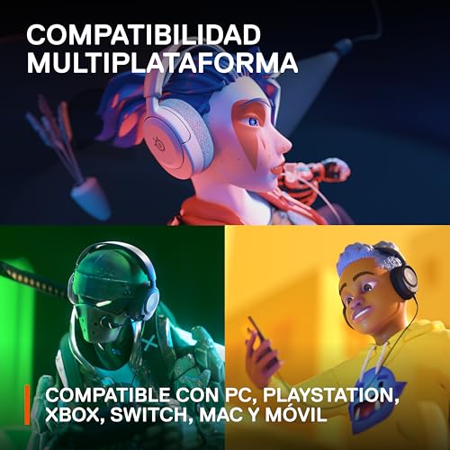 SteelSeries Arctis Nova 1 Multi-System Gaming Headset — Hi-Fi Drivers — 360° Spatial Audio — Comfort Design — Durable — Ultra Lightweight — Noise-Cancelling Mic — PC, PS5/PS4, Switch, Xbox - White - color: White, style: Nova 1