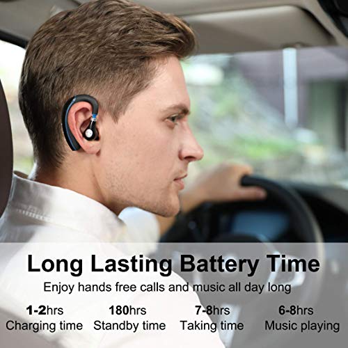 Bluetooth Headset, Wireless Earpiece V5.0 Bluetooth Earpiece Ultralight Hands Free for Business/Office/Driving/Sporting