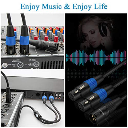 JOLGOO XLR Splitter - Dual XLR Female to Male Y Splitter, 1.6 Feet - size: 1.6 Feet, style: XLR Male to Dual XLR Female