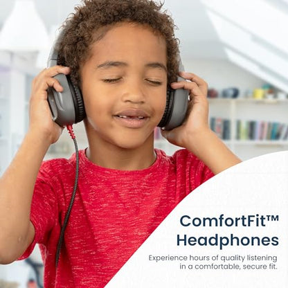 Brenthaven Rugged 2 Wired Headphones No Mic | 3.5 mm - Long Tangle Free Chew-Proof Cord - Reliable Drop Tested and Comfortable for Kids K-12 Students Classroom and School Use- Gray