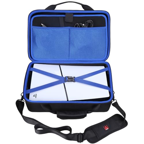 Mchoi Carrying Case for PS5 Slim Console – Hard Shell Travel Storage Bag Compatible with PlayStation 5 Slim Disc & Digital Edition, Fits Console, Controllers, Headset, Vertical Stand & Cables