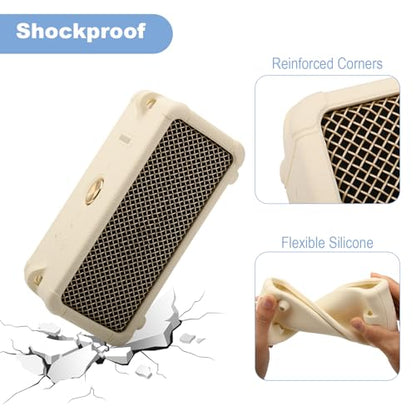 Silicone Cover for Marshall Emberton III Speaker, Soft Silicone Case Replacement Protective Skin Cover Portable Travel Sleeve with Shoulder Strap (Case Only) (Cream) - color: Cream