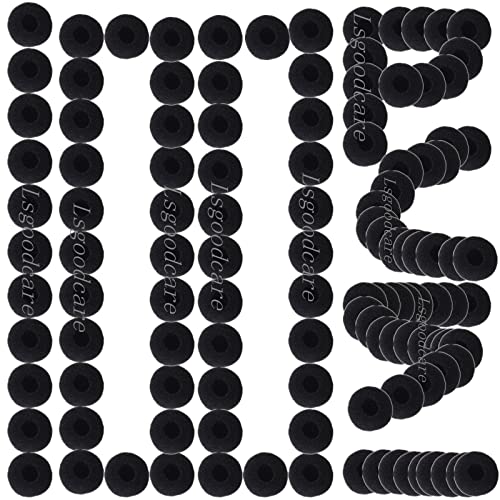 Lsgoodcare 100 Pack Replacement Ear Foam for 18mm Earpiece Headphone Two Way Radio Walkie Talkie Headset - color: black100p