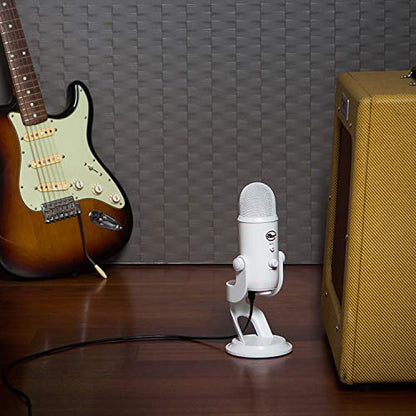 Logitech Creators Blue Yeti USB Microphone for Gaming, Streaming, Podcast, YouTube, Discord, PC, Studio Sound, Plug & Play-Whiteout | For PC and Mac, gaming, recording, streaming, podcasting, Blue VO!CE effects, plug and play, studio use