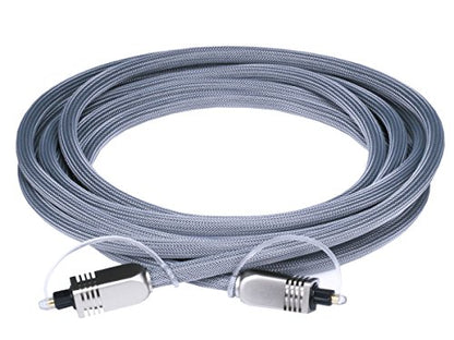 Monoprice Premium S/PDIF (Toslink) Digital Optical Audio Cable - Silver - 10 Feet | Heavy Duty Mesh Jacket, Metal Connector Heads, For Play Station, Xbox one, Home theater & More - size: 10ft