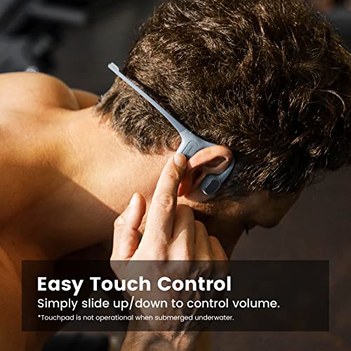 mojawa Run Plus Bone Conduction Headphones, IP68 Waterproof, 32GB MP3 | 8H Playtime Open-Ear Bluetooth 5.2, Deep Bass, Secure Fit for Running Swimming & Gym, Black - color: Black