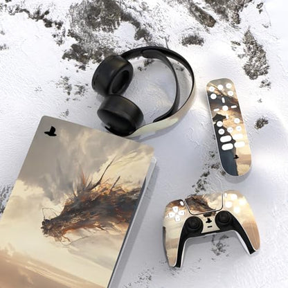 PlayVital Full Set Skin Decal for ps5 Console Digital Edition, Sticker Vinyl Decal Cover for ps5 Controller & Charging Station & Headset & Media Remote - Cloudwalker's Encounter - color: Cloudwalker's Encounter