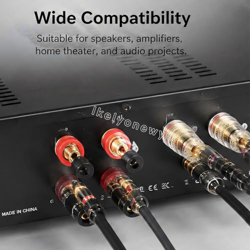 Speaker Binding Post Copper Plug Sockets 4Mm Binding Post Amplifier Speaker Terminal Connector (lkelyonewy®)