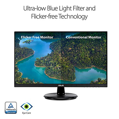 ASUS 23.8” 1080P Monitor (VA24DCP) - Full HD, IPS, 75Hz, USB-C 65W Power Delivery, Speakers, Adaptive-Sync/FreeSync, Low Blue Light, Flicker Free, VESA Mountable, Frameless, HDMI - style: 75Hz USB-C 65W
