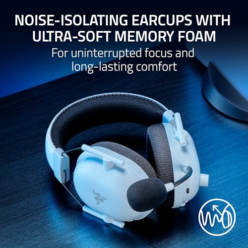 Razer BlackShark V2 Pro Wireless PlayStation Gaming Headset, White | 50mm Drivers, Super Wideband Mic, Noise Isolating Earcups, For PS5, Switch 2, PC, Mac, Bluetooth, USB, 70hr Battery - color: White, style: PlayStation