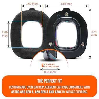 WC Mod Kit A50 - Earpads & Headband for Astro A50 Gen 4/5 / A50x | Made by Wicked Cushions | Cooling Gel Earpads and Matching Headband that offer Enhanced Comfort & Durability | 90's Black - color: 90's Black