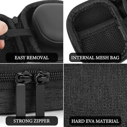 Geekria Shield Earbuds Case Compatible with Samsung Galaxy Buds3 FE/Pro, Galaxy Buds 2, Replacement Hard Shell Travel Carrying Bag (Dark Grey)
