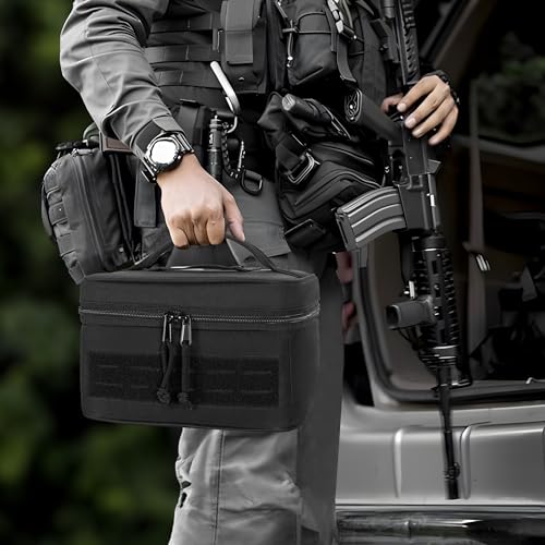 GOBUROS Shooting Glasses and Earmuffs Carrying Case for Shooting Range | Soft Protective Carrying Storage Case for Earmuff and Shooting Glasses, Universal Earmuff Case for Hunting Shooting, Only Bag