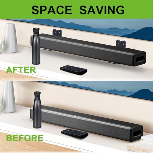 Adjustable Soundbar Mount, Holds 25 lbs, Universal Sound Bar Bracket | Removable, Lockable, Adjustable 3.4-5.2 inches, Metal, Anti-Slip, Wall Mount for TV - color: Adjustable-2 (3.4"-5.2")