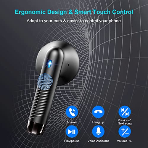 Wireless Earbuds, Bluetooth 5.4 Earbuds Stereo Bass, Bluetooth Headphones in Ear Noise Cancelling Mic, Earphones IP7 Waterproof Sports, 32H Playtime USB C Mini Charging Case Ear Buds for Android iOS - color: Black