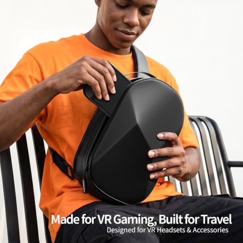 Carrying Case for Meta Quest 3/Quest 3S/Quest 2/Apple Vision Pro 2, Fashion Crossbody VR Bag Compatible with Kiwi Design/BOBOVR Elite Battery Strap Accessories, Shoulder Travel Bag