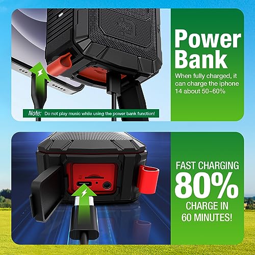 Pro Portable Magnetic Bluetooth Golf Speaker Wireless Waterproof IPX6/Shockproof 3rd Generation Magnetic Golf Speakers for Golf Cart 24Hour Battery Golf Accessories Golf Gifts(TWS & SD Card function) - style: TWS & SD Card function