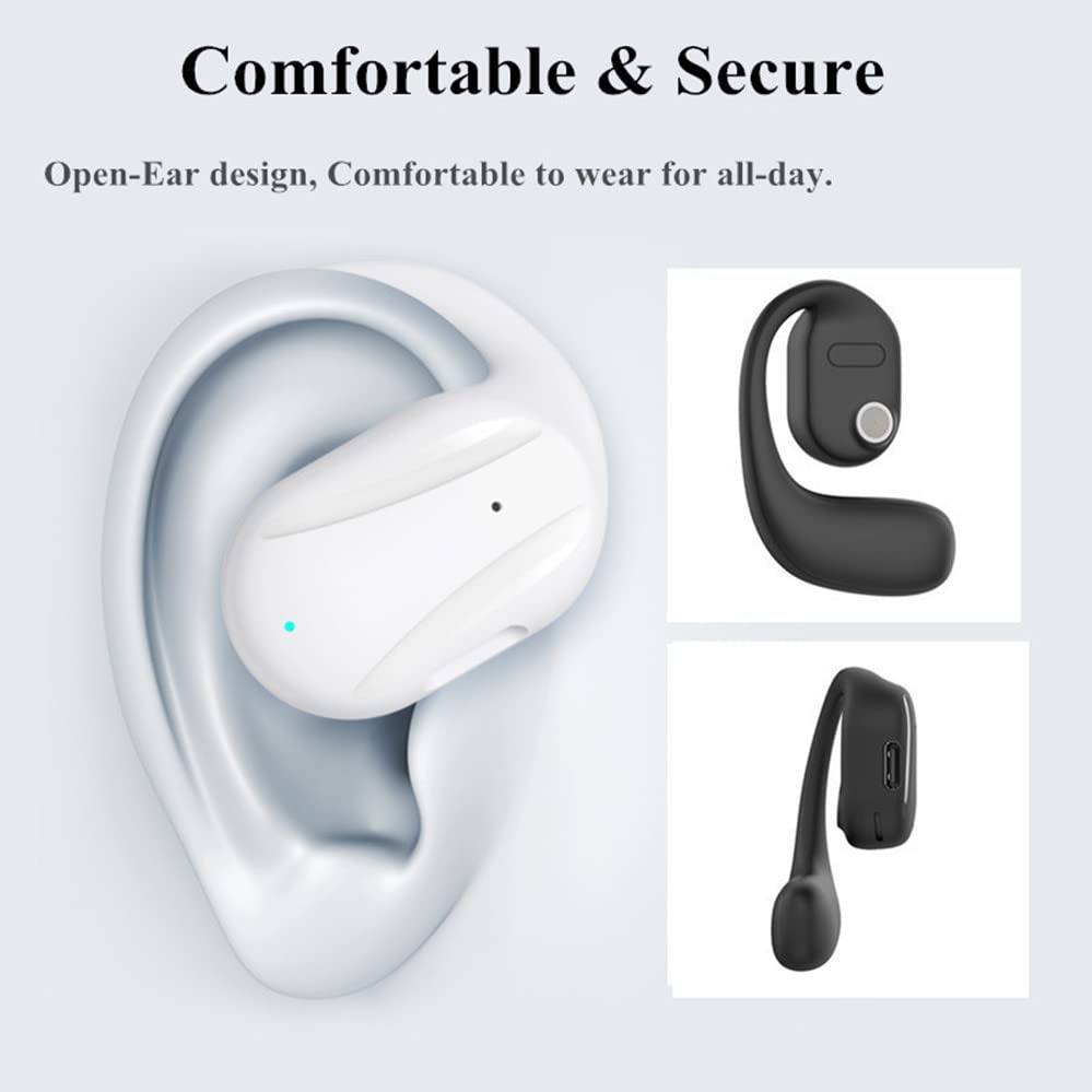 BQXX Open Ear Bluetooth Headphone Single on Ear Bluetooth Headset Wireless Earpiece with earhook Sport Business Earphone Up to 15 Hours Talk Time only Left Earphone