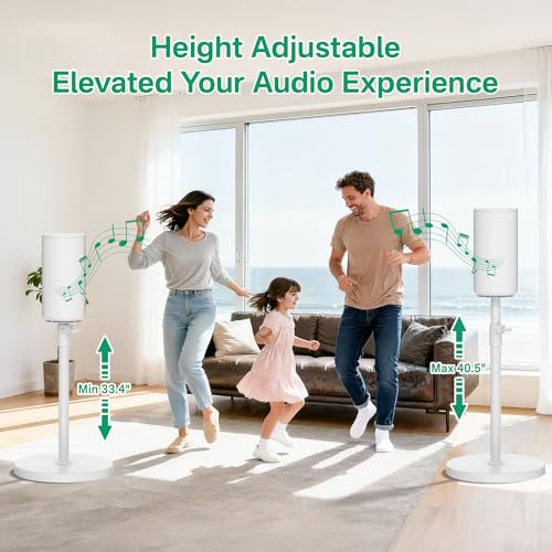 Height Adjustable Speaker Stands Pair for Sony HT-A9 Speaker Floor Stand - Heavy-Duty Surround Sound Speaker Stands for Sony HT-A9 Stands with Cable Management to Immersive Surround Experience