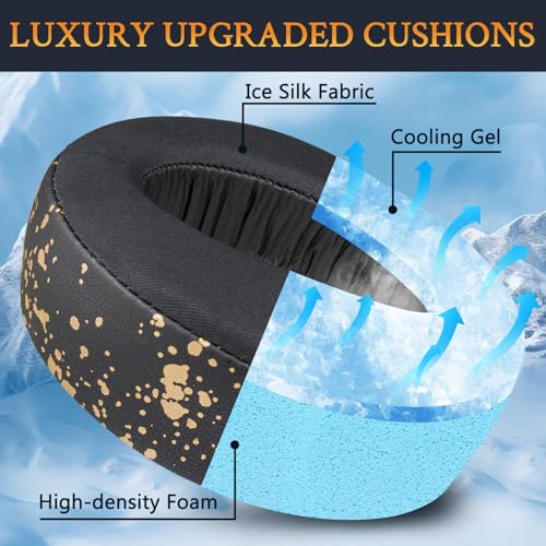 SOULWIT Earpads for Sony PS5 Pulse 3D Wireless Headset, Cooling Gel Replacement Ear Pad Cushions with Noise Isolation Foam - Black Gold - color: Black Gold