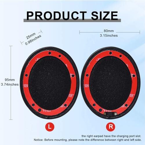Replacement Ear Pads for Beats Studio 2 & Studio 3 Wired & Wireless Headphones, Ear Cushions, Headset Earpads, Ear Cups Cover with Soft Protein Leather (Light Red) - color: Light Red