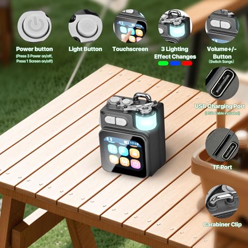 Mini Bluetooth Speaker, Smart Wireless Portable Speaker with Touchscreen, Loud HD Sound, LED Lights, BT5.4, All In One Small Audio for Home/Outdoor/Travel/Shower/Party/Beach/Camping/Hiking/Cycling