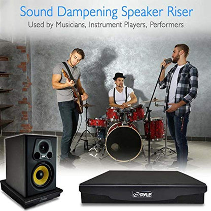 Pyle Speaker Isolation Pads - 10.4 x 13 x 2.8 inches - Acoustic Noise Isolation Platform - Foam Riser Recoil Stabilizer with Rubber Base for Studio Monitor, Subwoofer, Loudspeaker - PSIO6 - size: 10.4" x 13.0" (Single)