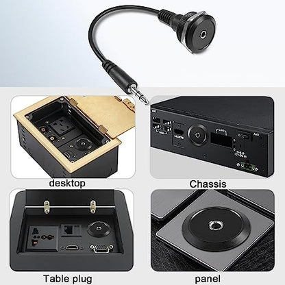 QIANRENON TRS 3.5mm Stereo Threaded Fixing Round Connector 1/8 TRS Male to Female Short Cable Panel Mount Headphone Adapter for Microphones Headphone - style: Male