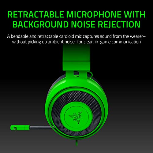 Razer Kraken Tournament Edition: THX Spatial Audio - Full Audio Control - Cooling Gel-Infused Ear Cushions - Gaming Headset Works with PC, PS4, Xbox One, Switch, Mobile Devices - Green (Renewed)