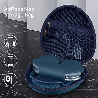 Fintie Hard Case for AirPods Max 2 (2026) and AirPods Max 1 (2024/2020) | Travel Carrying Storage Bag, Shockproof, Protective, Auto Wake/Sleep, Navy Blue - color: Navy Blue