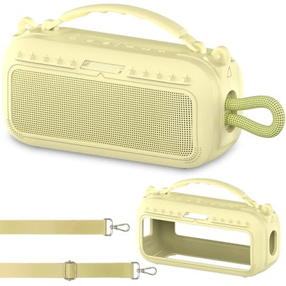 JCHPINE Silicone Cover Case for Bose SoundLink Plus Portable Speaker | Protective Soft Silicone Case with Carrying Handle and Shoulder Strap (Citrus Yellow) - color: Citrus Yellow Case