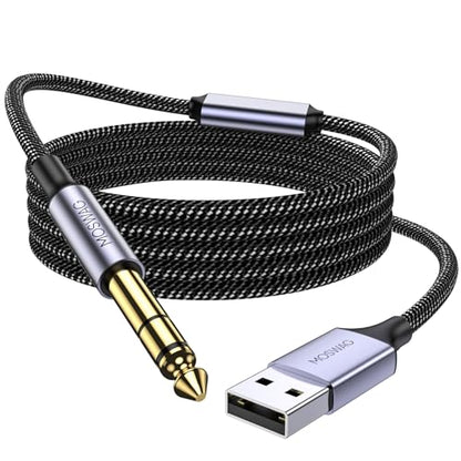 MOSWAG USB to 1/4“ Audio Cable, USB to 6.35mm TRS Audio Cable with Recording Compatible with Windows Devices and Guitar Combo Amps and Other Recording Software-(NOT for Xbox/RockSmith) - size: 10FT/3M