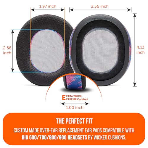 WC FreeZe Rig 600/700/800/900 - Cooling Gel Earpads for RIG 600 Pro, RIG 700 HX, RIG 800 Pro, RIG 900 Max by Wicked Cushions - Boost Comfort, Thickness, & Sound Isolation for Epic Gaming | Speed Racer - color: Speed Racer