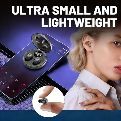 Invisible Sleep Headphones,Mini Invisible Silicone Sleep Earbuds for Side Sleepers, Noise Blocking Sleeping Headphones,Extensive Sleep Audio, Ultra Comfort for Side Sleepers,Bluetooth 5.4(Khaki) - color: Khaki