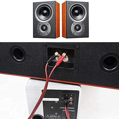 Yuchenfeng Gold-Plated RCA to Bare Wire Speaker Cable - 14AWG OFC Copper Audio Cable for Subwoofers, Amps & Home Theater, Dual PVC Shielded, Zero-Noise (5FT 1PCS) - size: RCA TO BARE 5FT