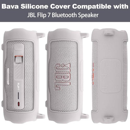 Silicone Cover for JBL Flip 7 Portable Speaker | Scratch-resistant, Unhindered Sound, Silicone Construction, Portable Carrying Silicone Cover, White Silicone Cover - color: White Cover