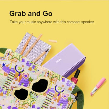 DOSS SoundBox Touch Wireless Bluetooth Speaker-12W HD Sound with Rich Bass | Portable & Small Design, IPX5 Waterproof, 20H Playtime, Handsfree, House, Office Desktop, Bedroom, Indoor Use, Purple - color: Purple