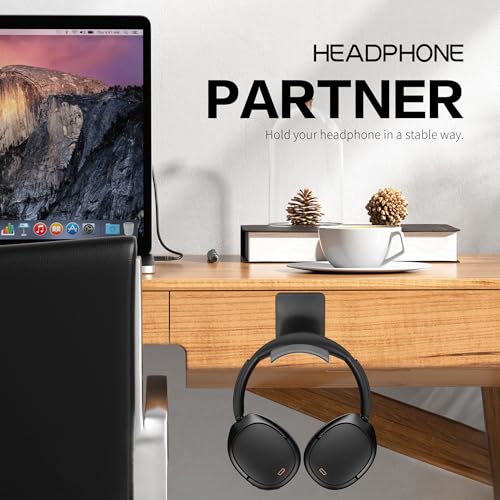 YAODHAOD Headset Hanger Holder Wall Mount, Sticky Headset Stand Holder Clip Under Desk for All Headphone/Controller (Black,Wall-Mounted) - color: Black, size: Wall-Mounted