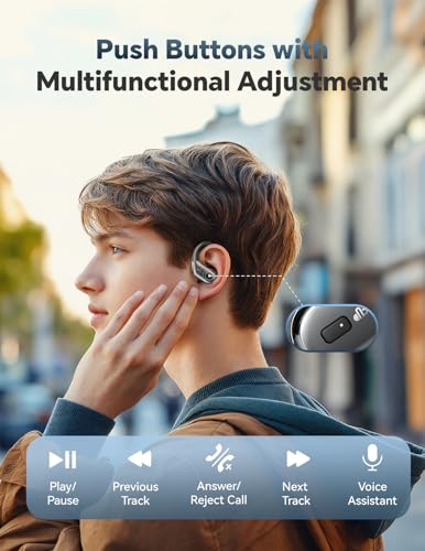 Wireless Earbuds 40H Bluetooth 5.3 Sport Headphones with Earhooks,Black | Sweatproof & Waterproof,In-ear Buds Feature Easy Button & Deep Bass, Stereo Sound Device for Gym Running Workout - color: Black