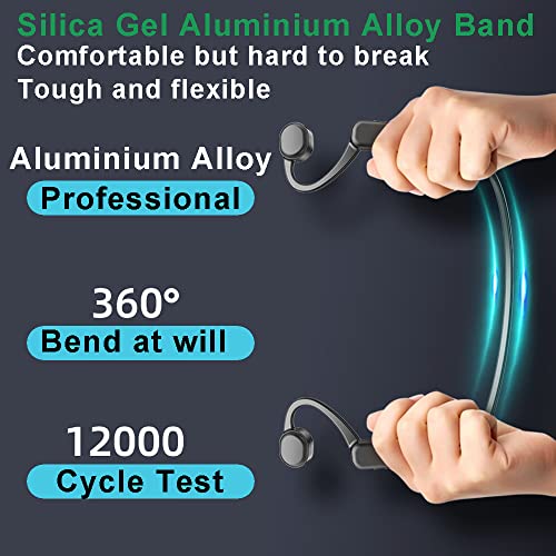 Swimming Headphones Bone Conduction Open Ear Headset MP3 Player Built-in 32G Memory IP68 Underwater Waterproof Stereo Bluetooth Earphone LED Screen for Driving Bicycling Running Skiing-S10 Red - color: Swim Headphone S10 Red