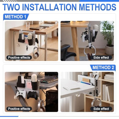Desk Side Storage Organizer Set Fits Edge 0.2-2.2",Classic,White
