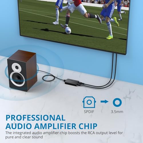AUTOUTLET 192khz DAC Audio Converter, Optical to 3.5mm Converter, Optical Audio Cable to Aux Adapter for HDTV, Blu-Ray Players and Game Consoles - size: SPDIF to 3.5 mm no volume control, style: EFU153
