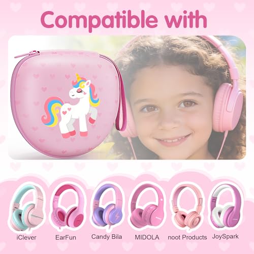 Kids Headphones Case for Folding Headphone, Love Fans(Case Only) | Compatible with iClever BTH12/HS19/BTH26/JoySpark-T5/Candy Bila BH03/EarFun/IMYB/MIDOLA MD-B01/noot Products Kids Headphones - color: Love Fans