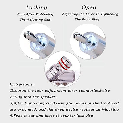 HiFi Banana Plugs Speaker Connectors Screw Locking Banana Plugs Rhodium Plated Banana Connector Jack for Speaker Cable-2Pairs / 4 pcs - color: Rhodium