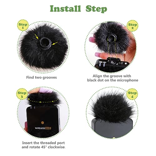 2x Wind Muff Furry Windscreen Windproof for Wireless Go II Microphone System, WIGOIIS