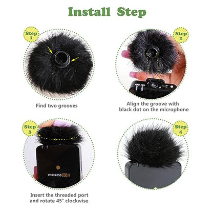 2x Wind Muff Furry Windscreen Windproof for Wireless Go II Microphone System, WIGOIIS
