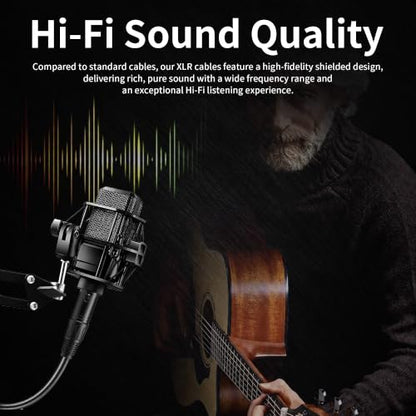 Right Angle XLR Microphone Cable 3ft, XLR Male to Female 2-Pack | 26AWG Oxygen-Free Copper (OFC) XLR Male to 90° XLR Female Cable for Sound Devices, Mixers, Audio Interface, Mixer Recorder